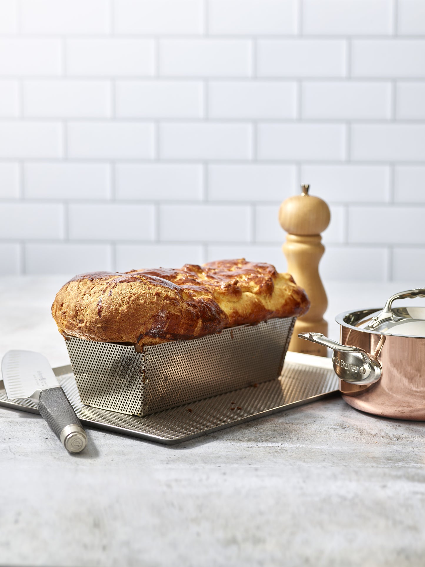 Stainless Steel Perforated Cake/Bread Mold With Removable Base