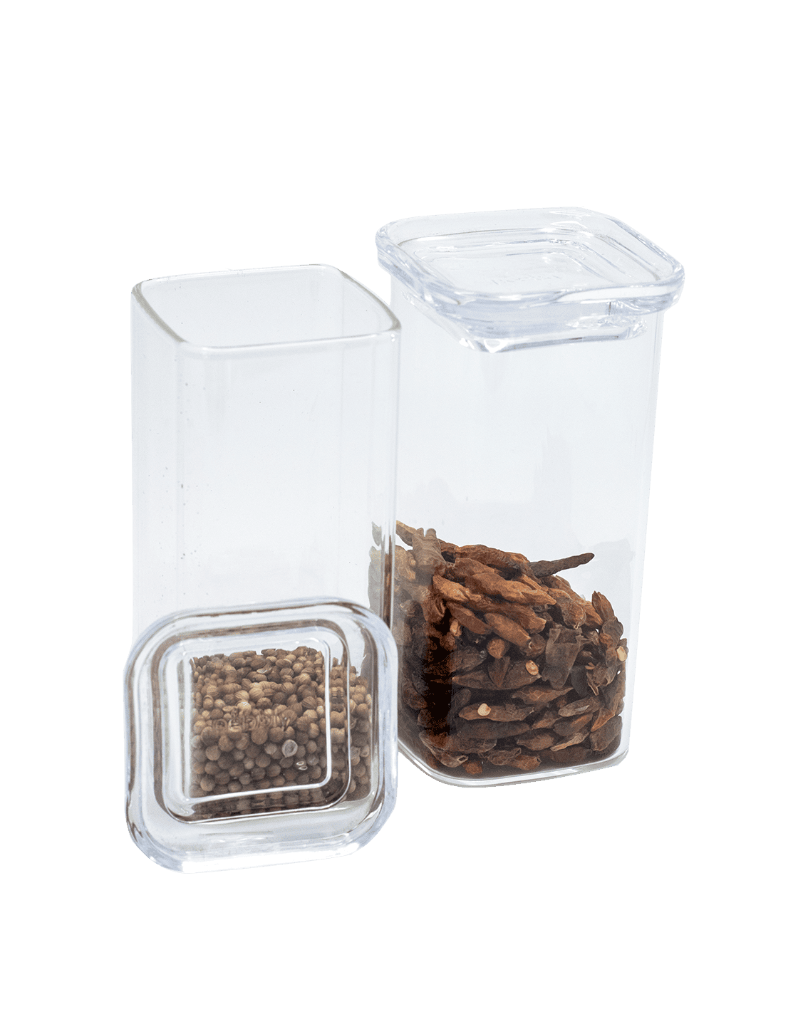 Square Glass Jars with Glass Lids 2-Pack