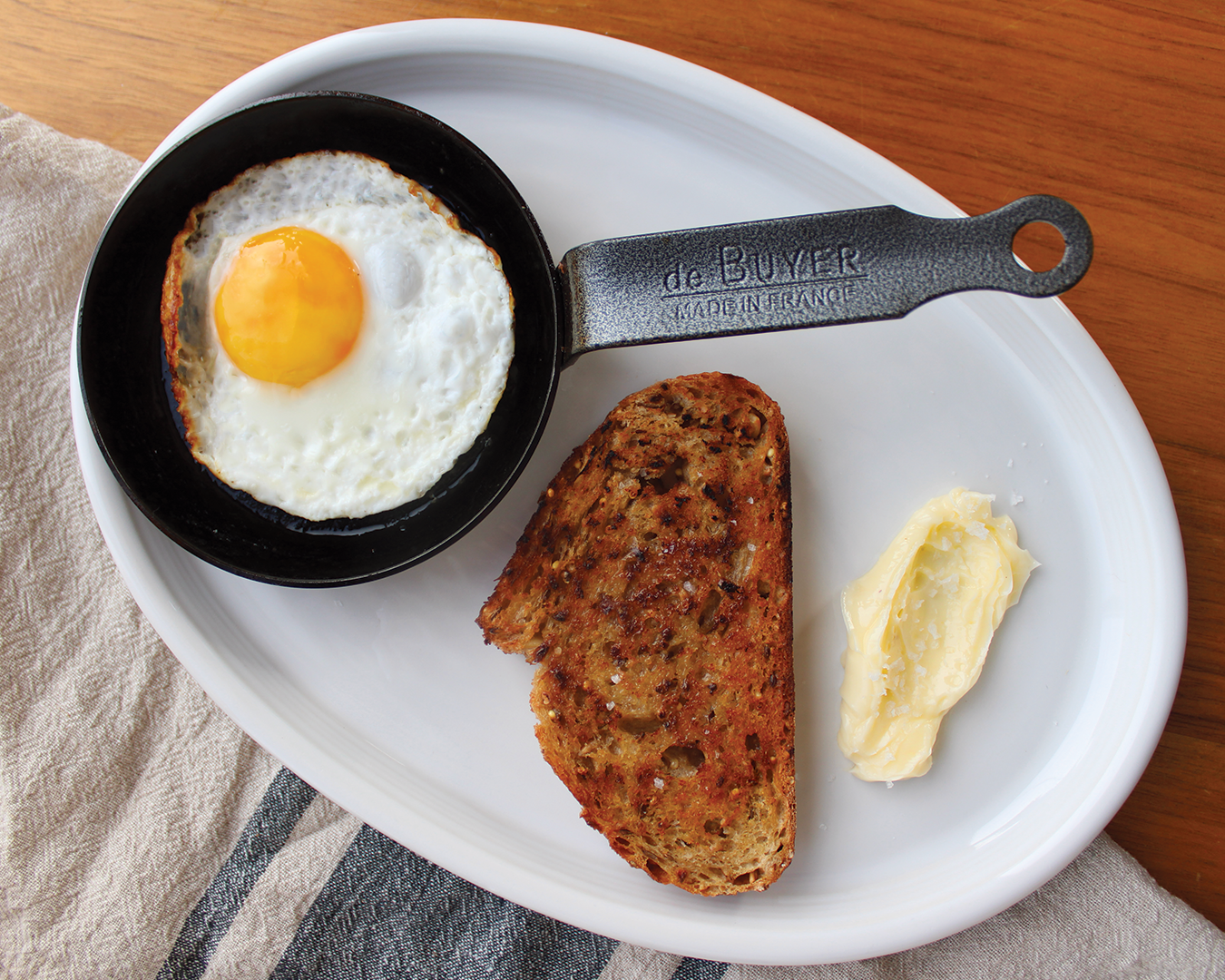 Blue Carbon Steel Egg & Pancake Pan