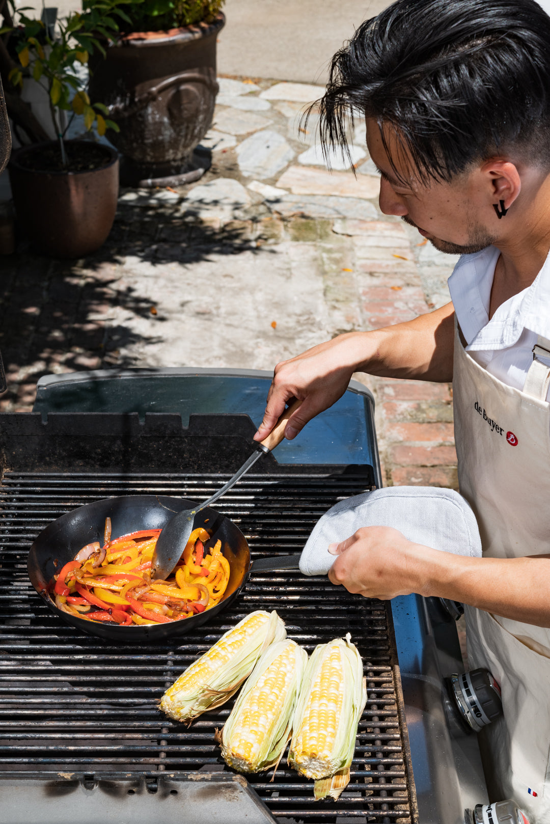 Blue Carbon Steel Outdoor Fry Pan