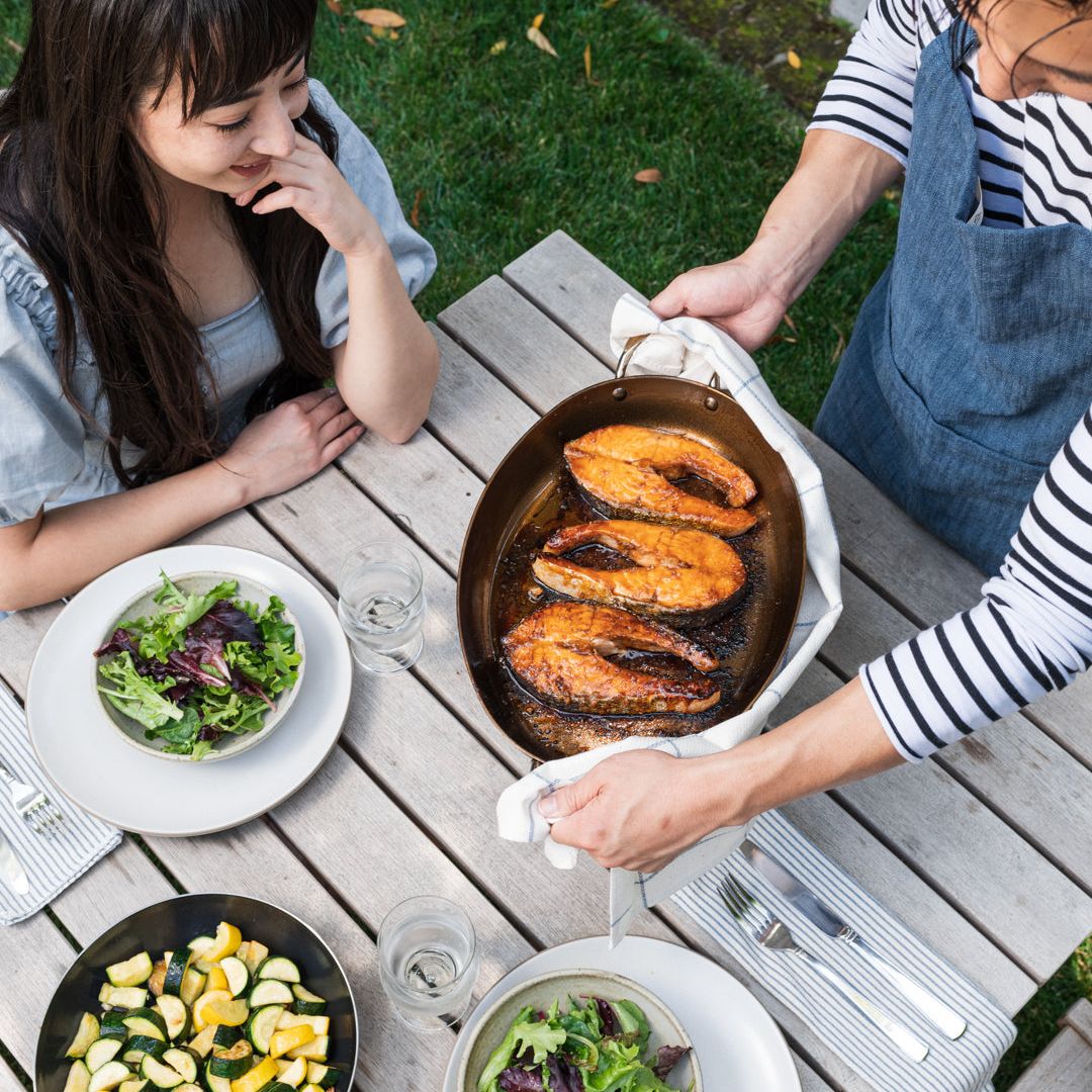 MINERAL B Carbon Steel Oval Roasting Pan