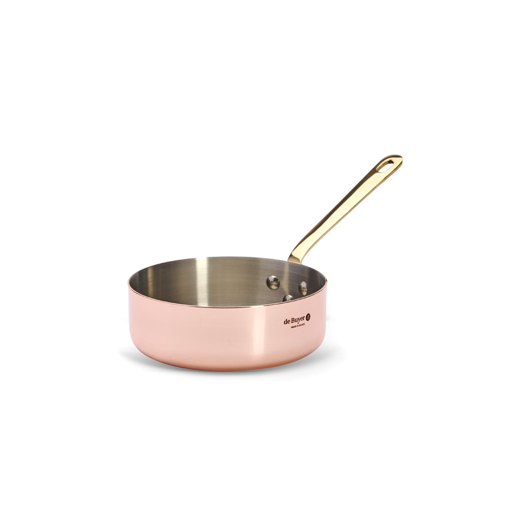 INOCUIVRE SERVICE Copper Sauté Pan with Brass Handle