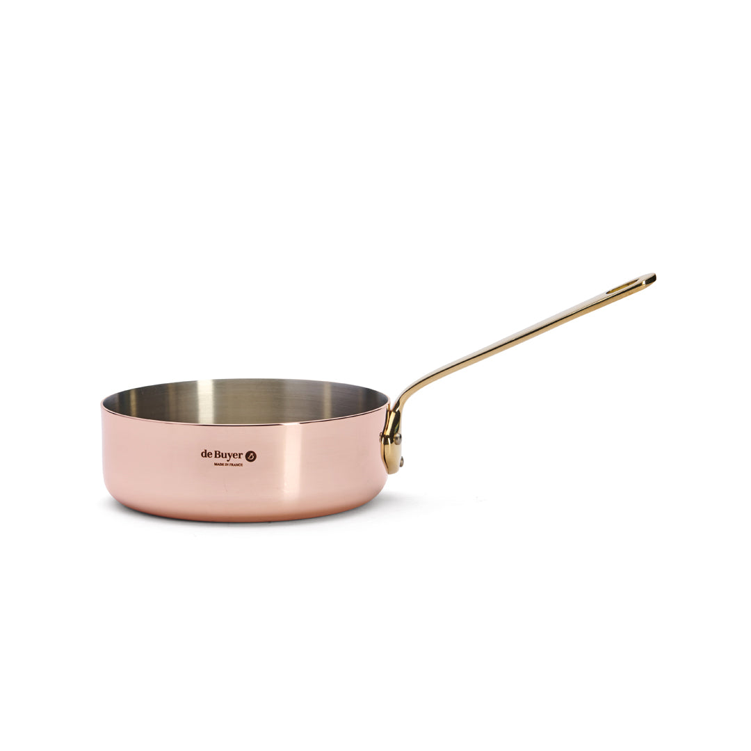 INOCUIVRE SERVICE Copper Sauté Pan with Brass Handle