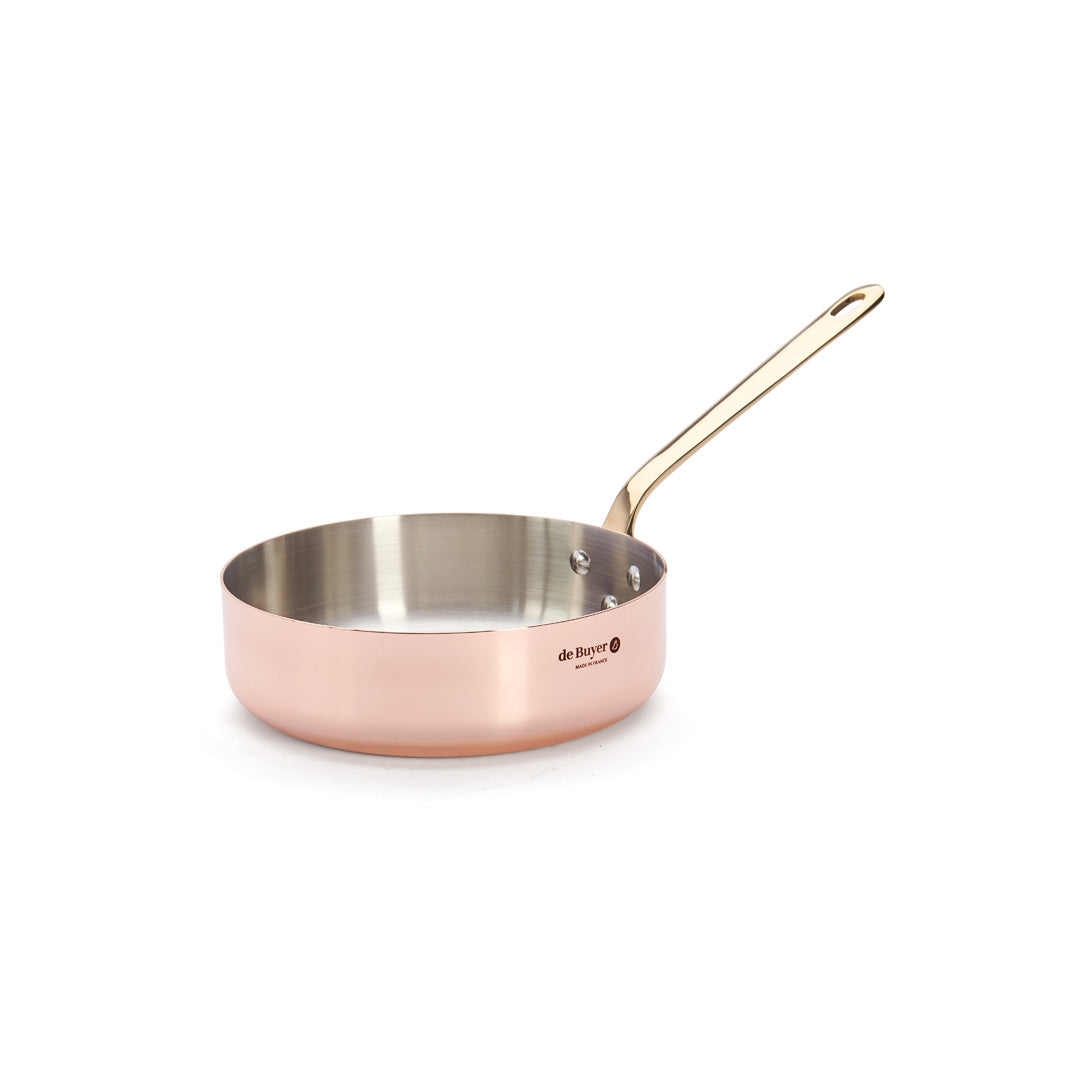 INOCUIVRE SERVICE Copper Sauté Pan with Brass Handle
