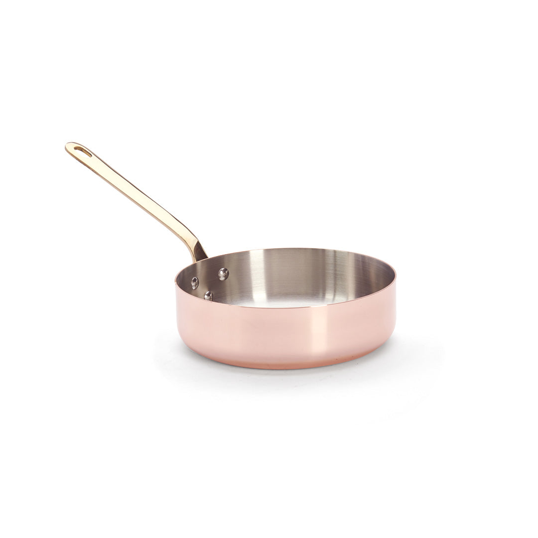 INOCUIVRE SERVICE Copper Sauté Pan with Brass Handle