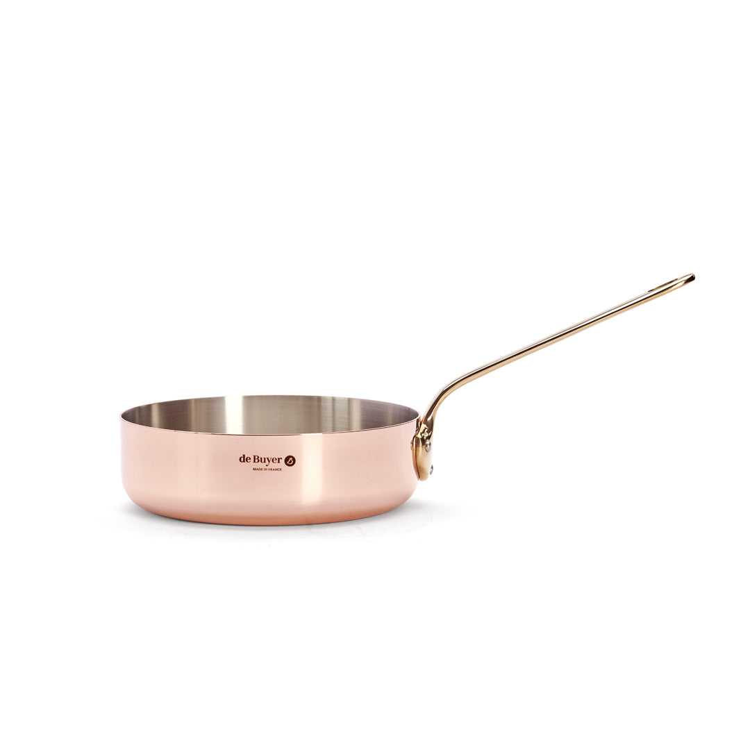 INOCUIVRE SERVICE Copper Sauté Pan with Brass Handle