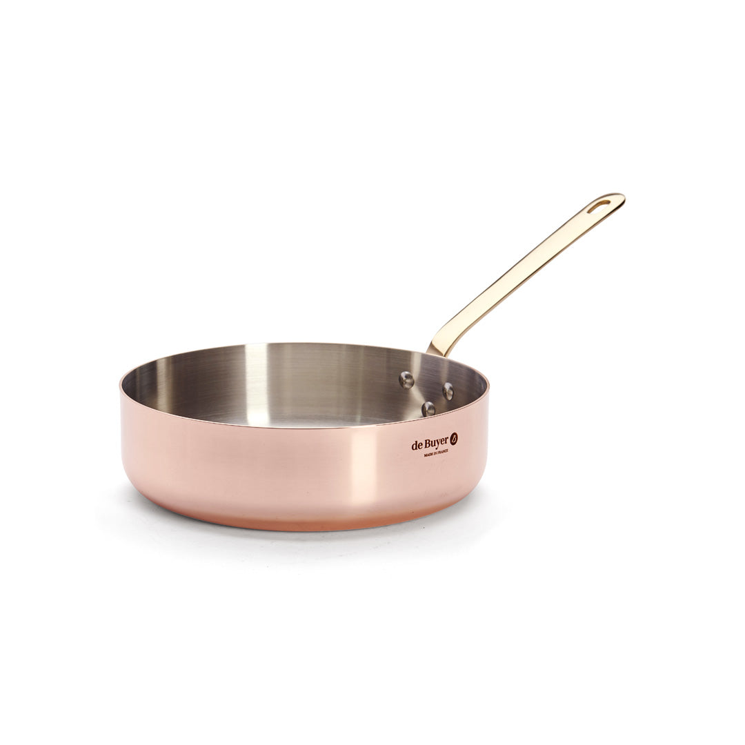 INOCUIVRE SERVICE Copper Sauté Pan with Brass Handle