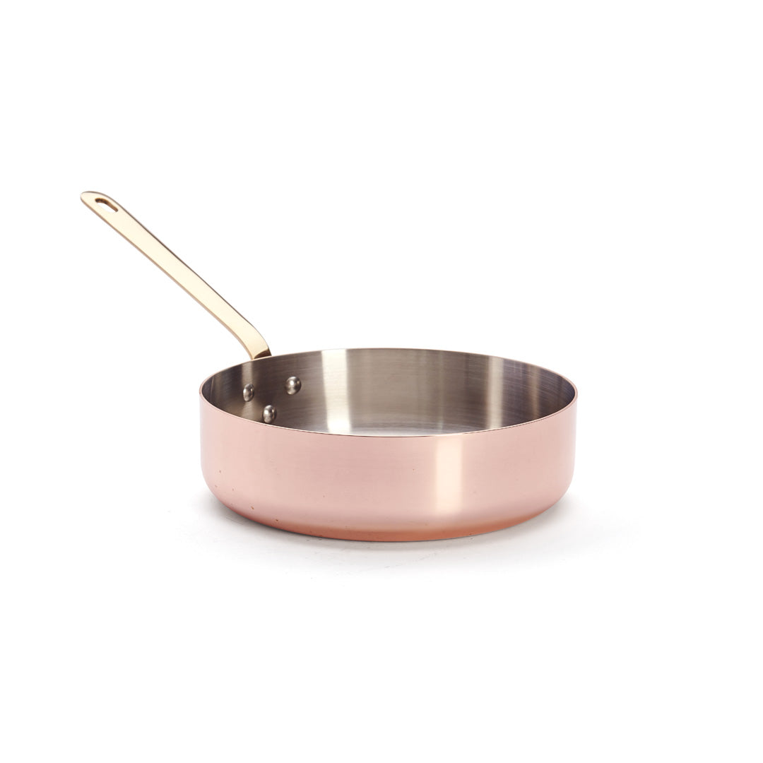 INOCUIVRE SERVICE Copper Sauté Pan with Brass Handle