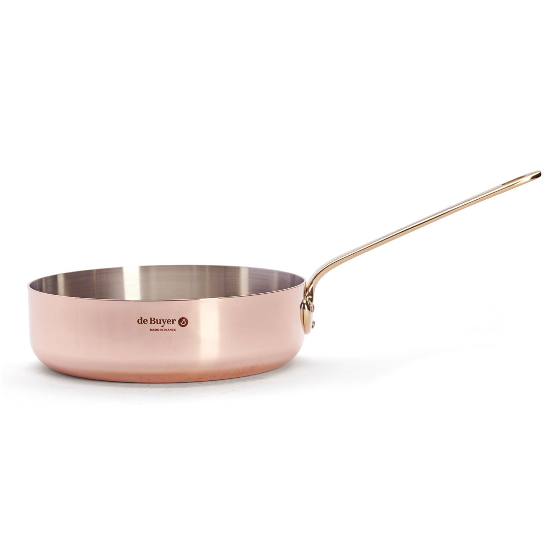 INOCUIVRE SERVICE Copper Sauté Pan with Brass Handle