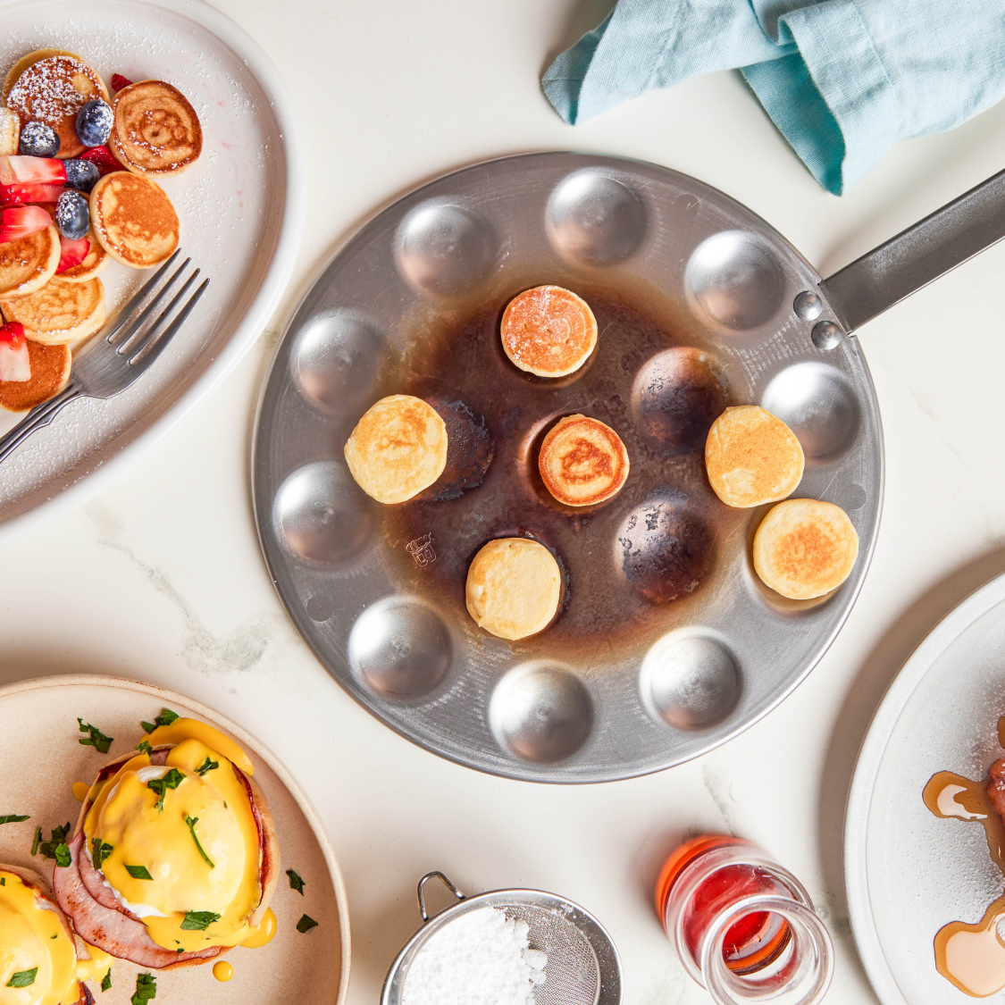 MINERAL B Carbon Steel Aebleskiver & Poffertjes Pan