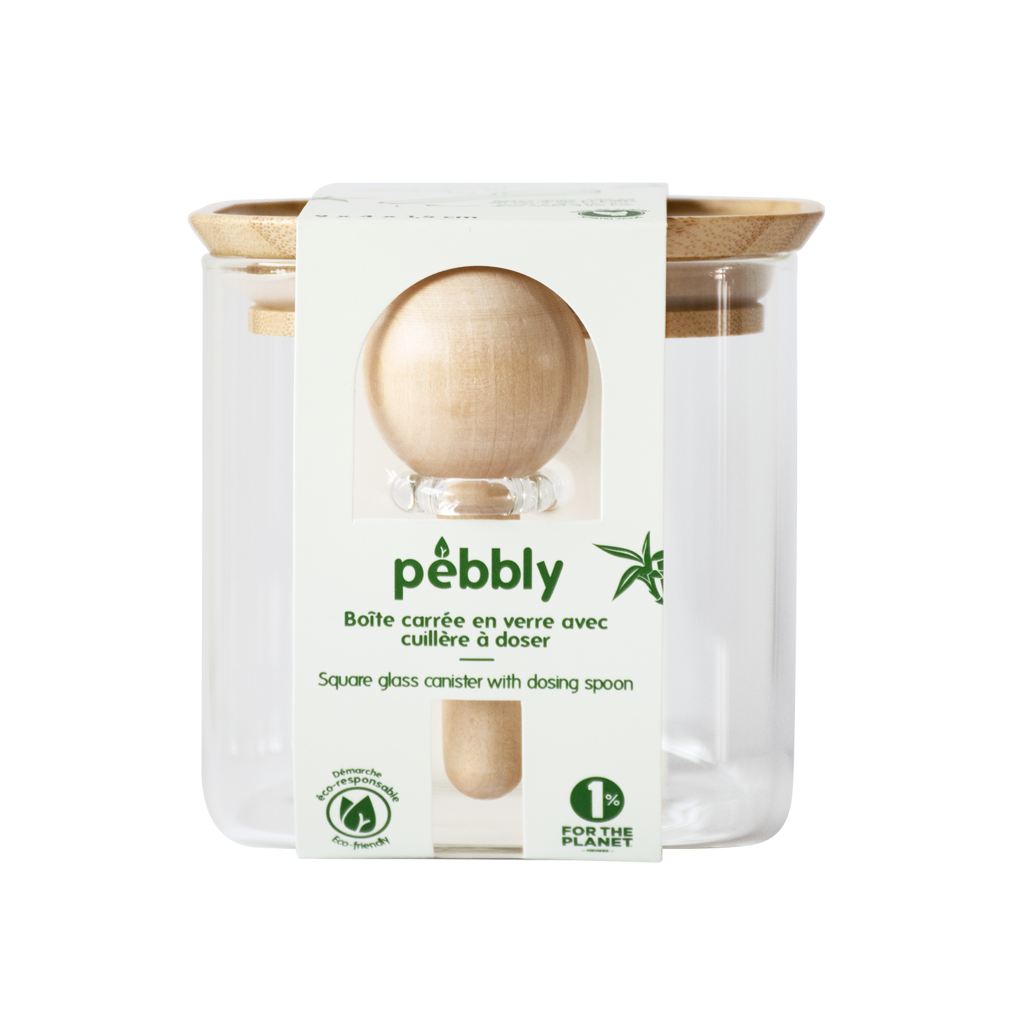 Glass Storage Canister with Bamboo Lid & Measuring Spoon