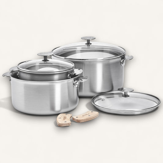 ALCHIMY 3-Ply Stainless Steel 7-Piece Set with Detachable Handles