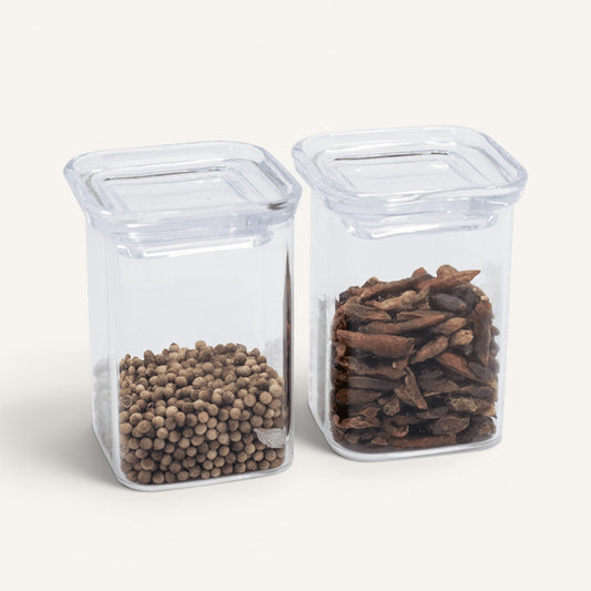 Square Glass Jars with Glass Lids 2-Pack