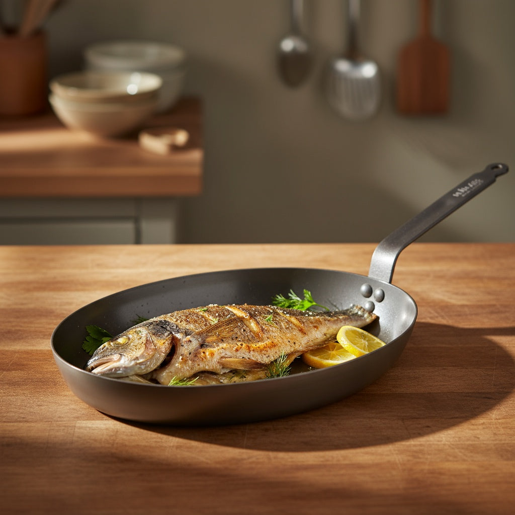 CARBONE PLUS Carbon Steel Oval Fish Pan