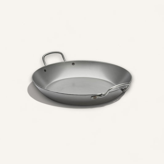 CARBONE PLUS Carbon Steel Rounded Fry Pan - Double Handles