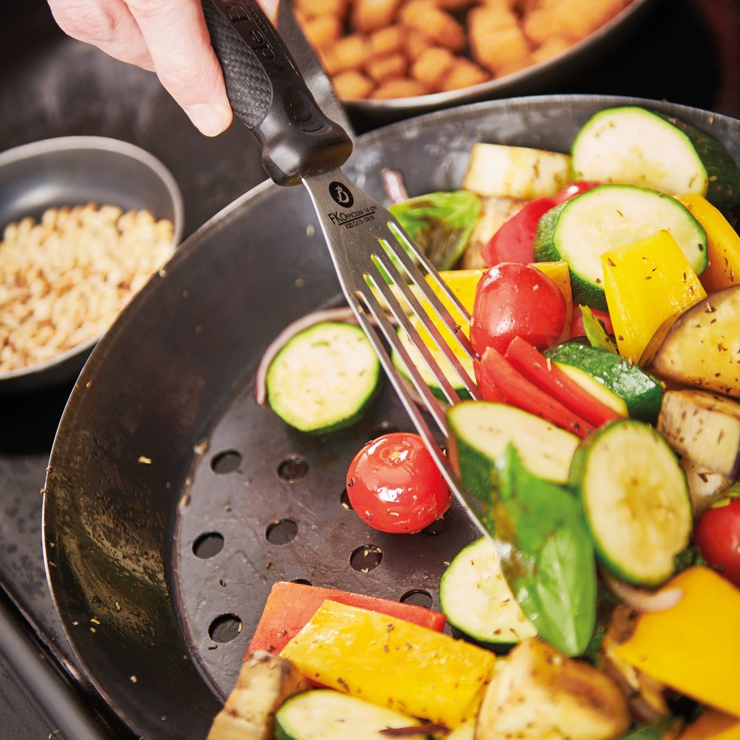 Blue Carbon Steel Perforated Grill Pan - IMPERFECT