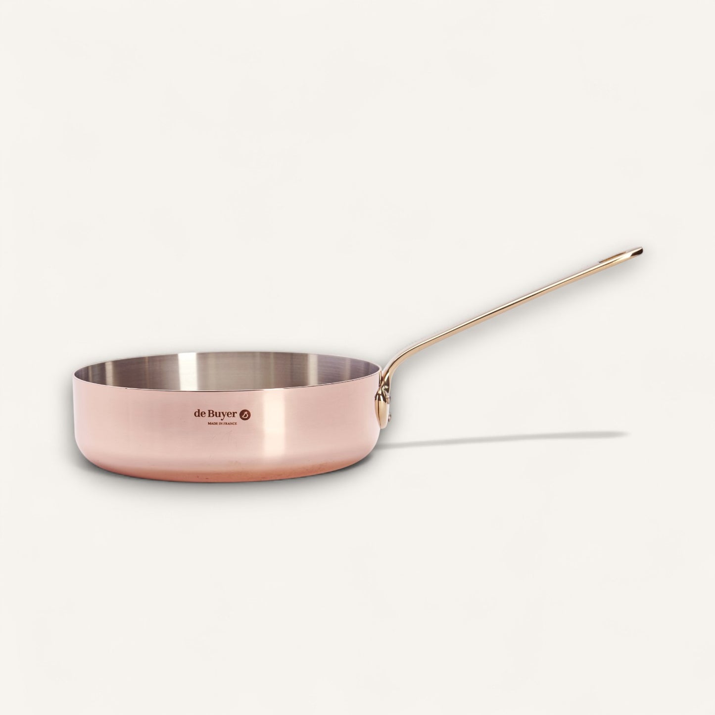 INOCUIVRE SERVICE Copper Sauté Pan with Brass Handle