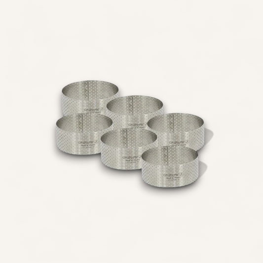 Perforated Round Tart Ring 6pc Set - 1.4"H