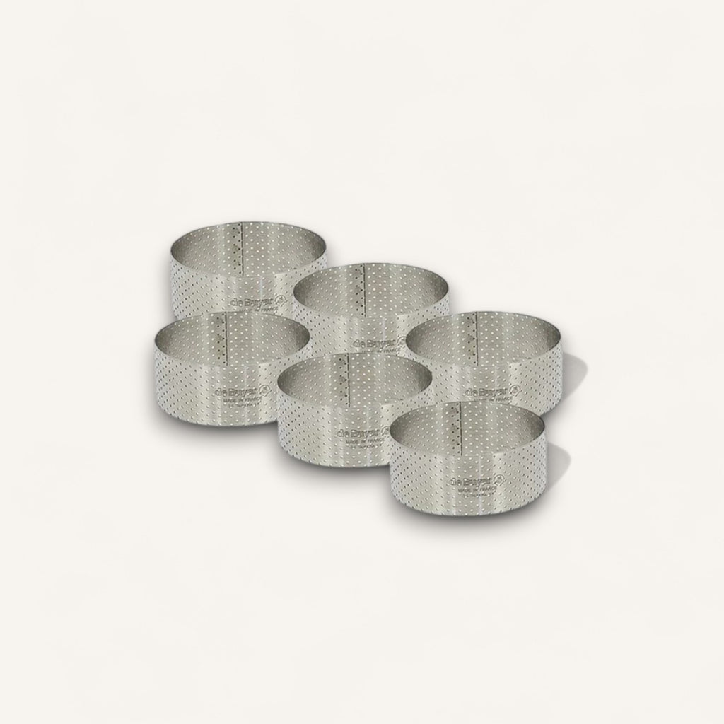 Perforated Round Tart Ring 6pc Set - 1.4
