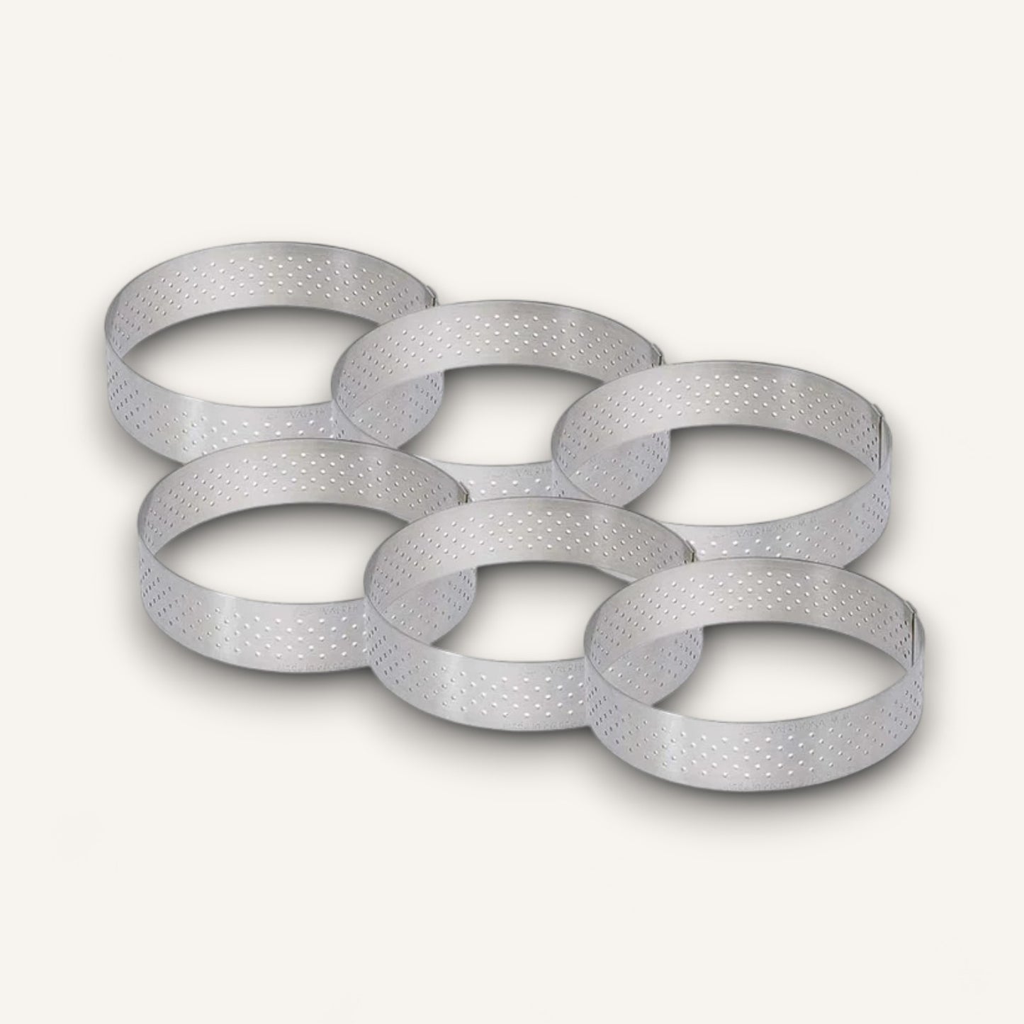 Perforated Round Tart Ring 6pc Set - 0.8"H