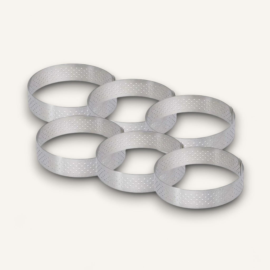 Perforated Round Tart Ring 6pc Set - 0.8