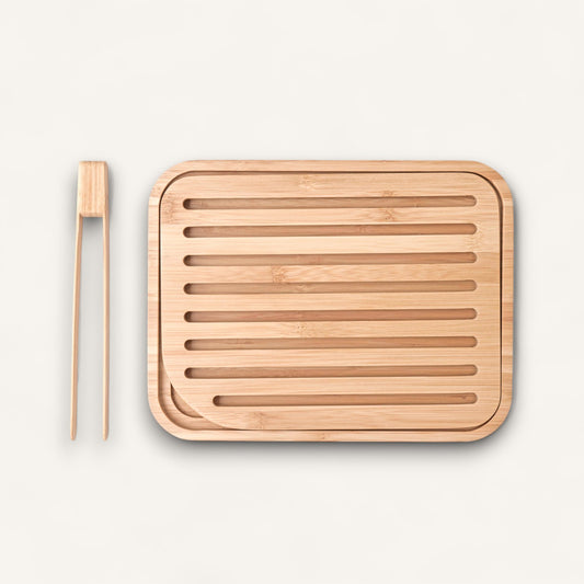 Bamboo Bread Board & Toast Tong Set