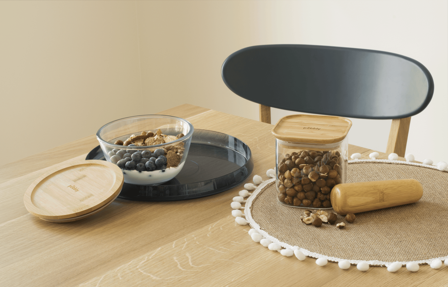 Glass Mixing Bowl with Bamboo Lid