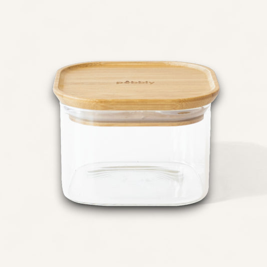 Stackable Glass Container with Bamboo Lid