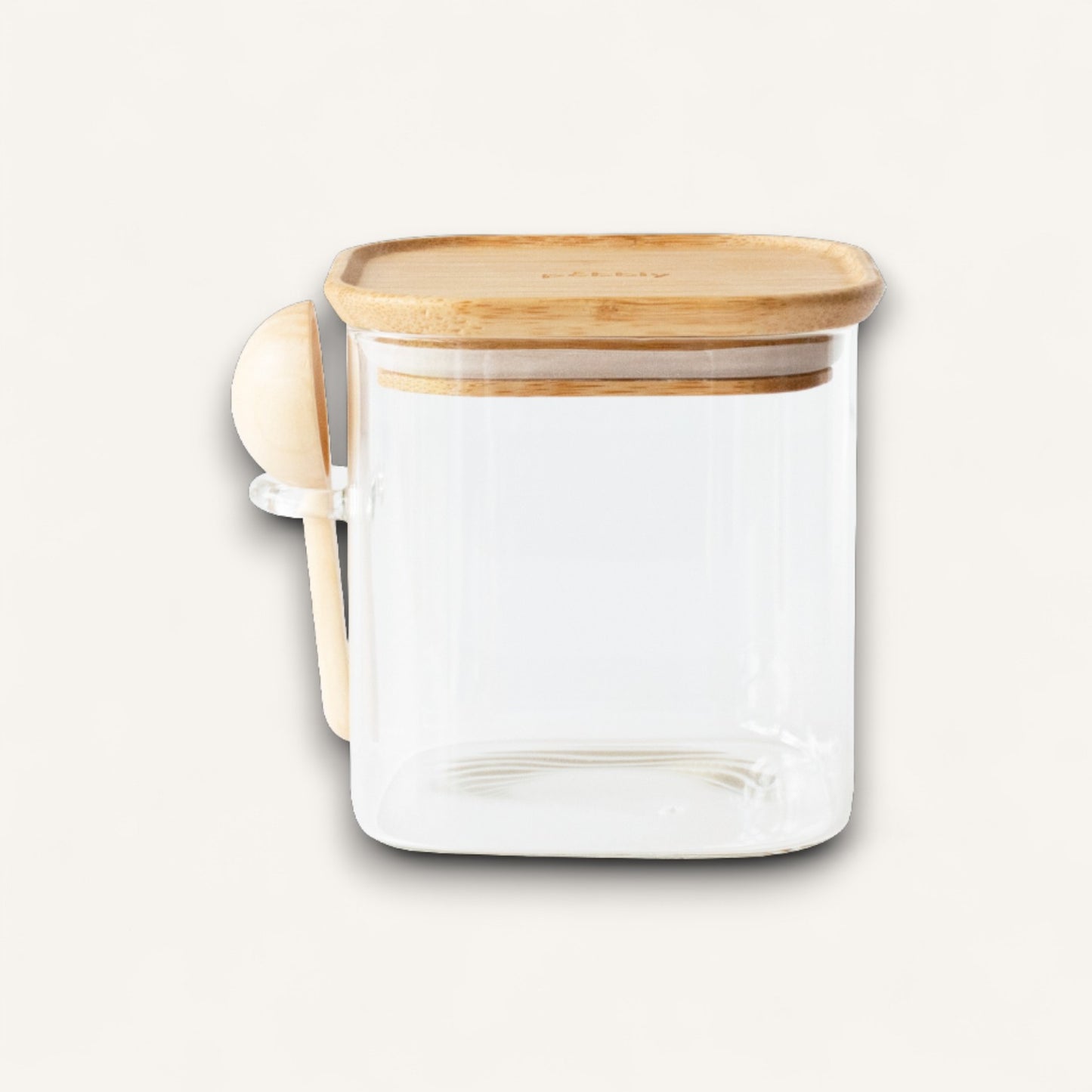 Glass Storage Canister with Bamboo Lid & Measuring Spoon