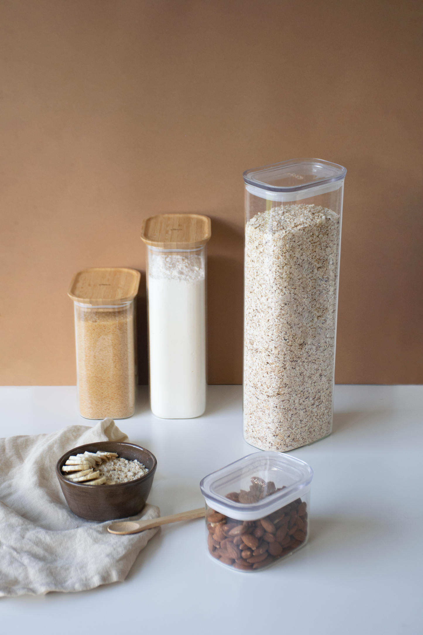 Rectangular Glass Storage Canister with Bamboo Lid