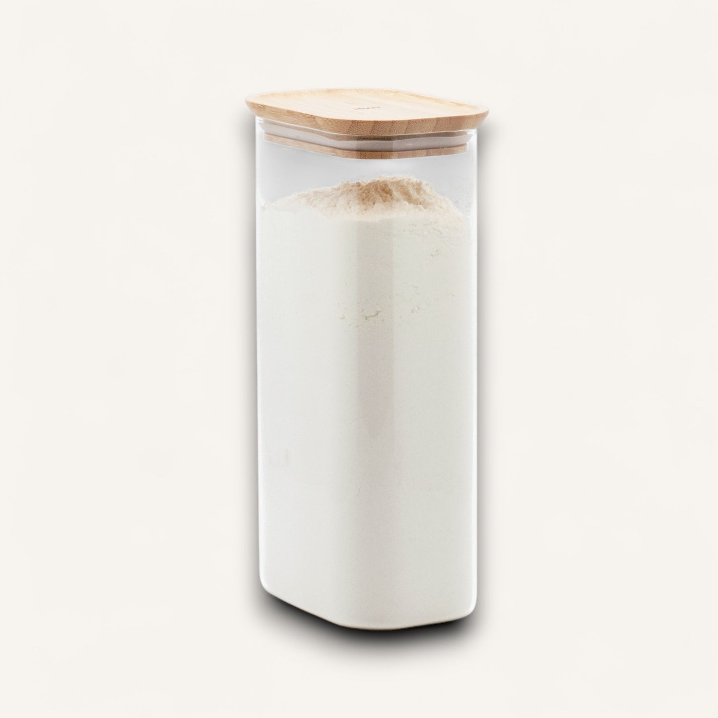 Rectangular Glass Storage Canister with Bamboo Lid