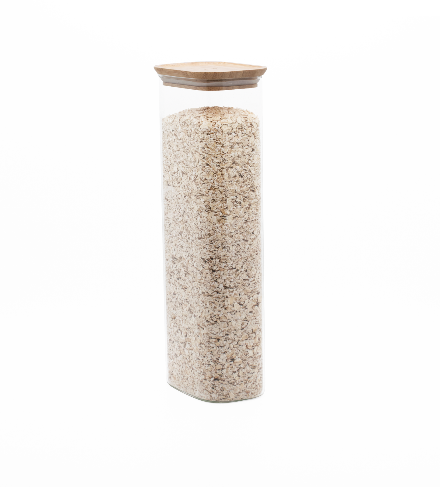 Rectangular Glass Storage Canister with Bamboo Lid